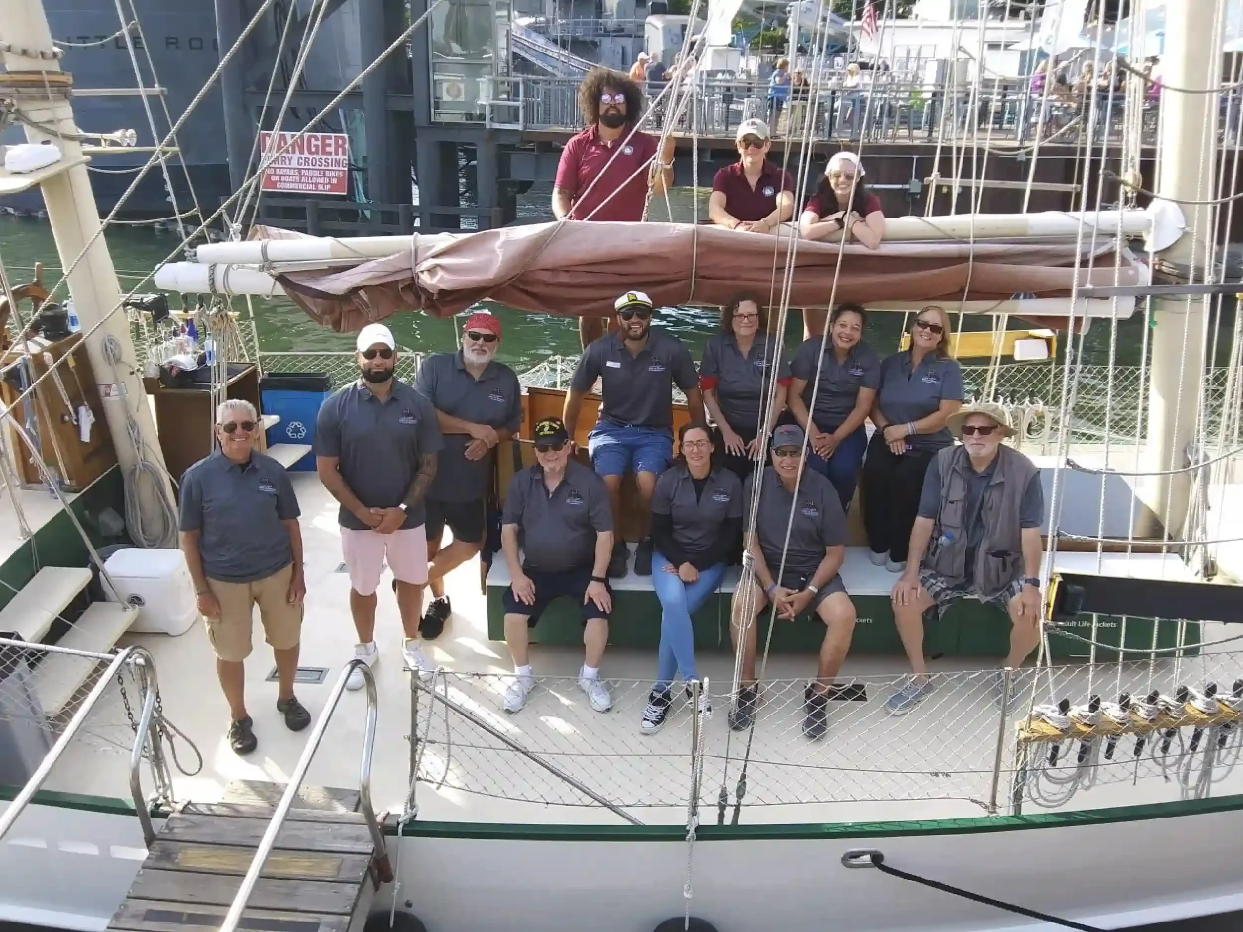 Veterans sailing together on Lake Erie